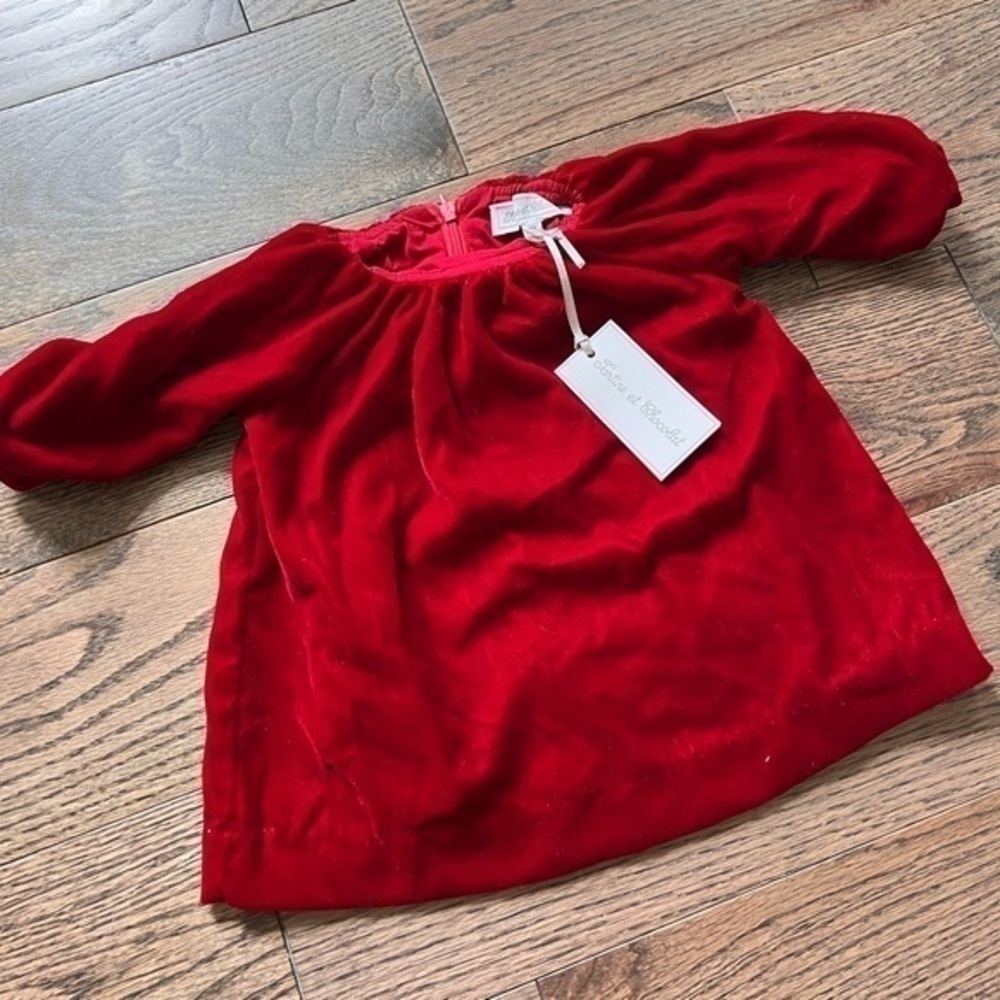 Tartine et Chocolat Red Kids Formal Dress NWT 3 month baby girl velvet